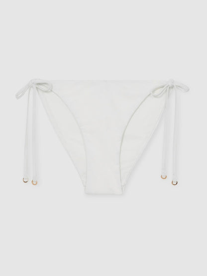 Side Tie Bikini Bottoms in White Women | Reiss