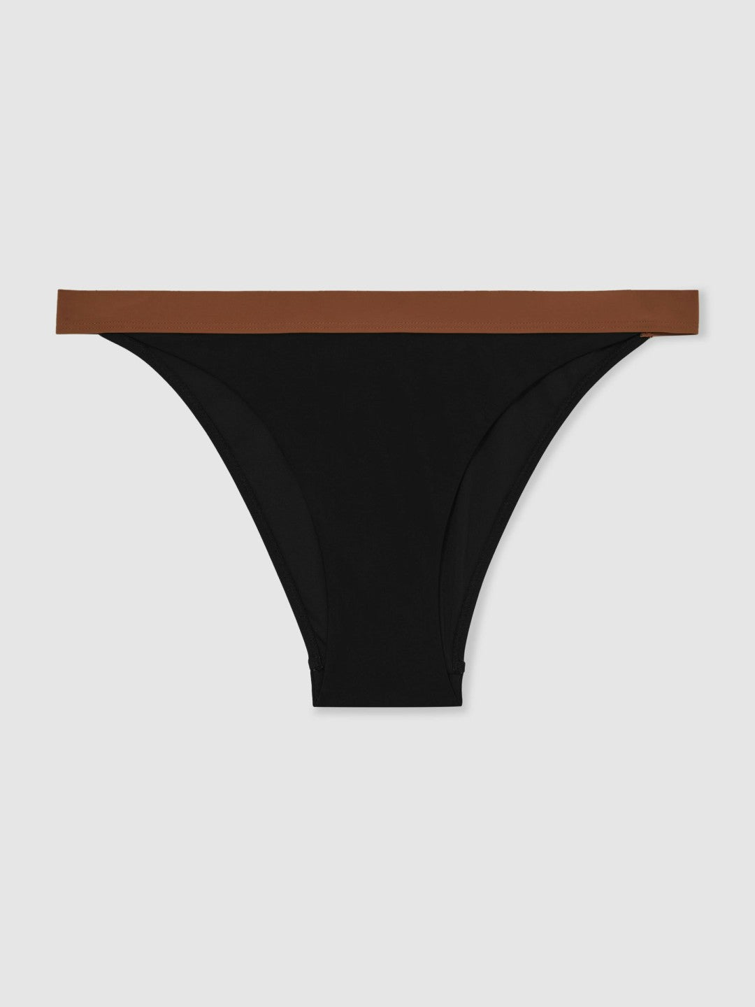 Contrast-Trim Bikini Bottoms in Black/Tan Women | Reiss