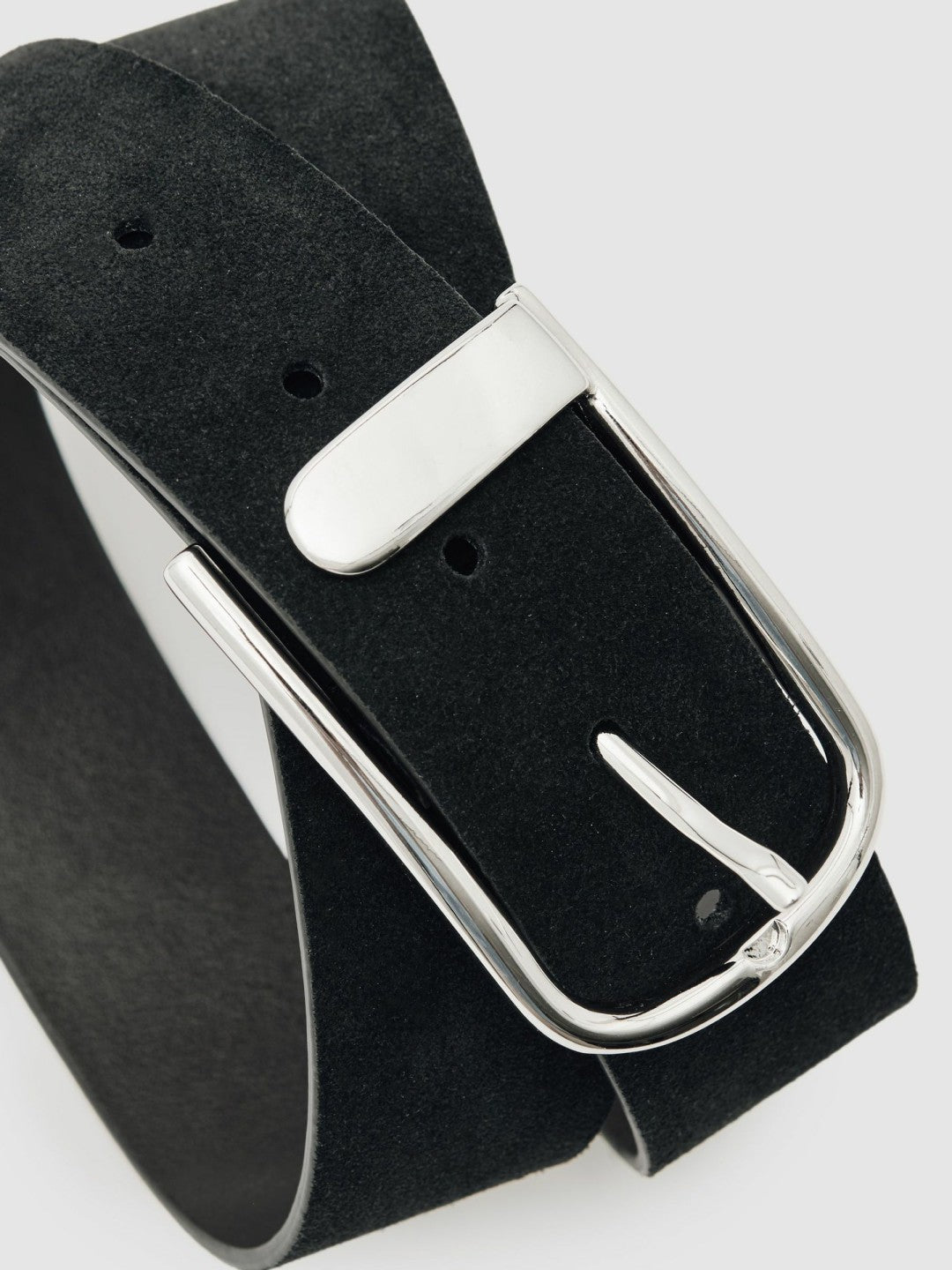 Suede Half-Keeper Belt in Black Women | Reiss