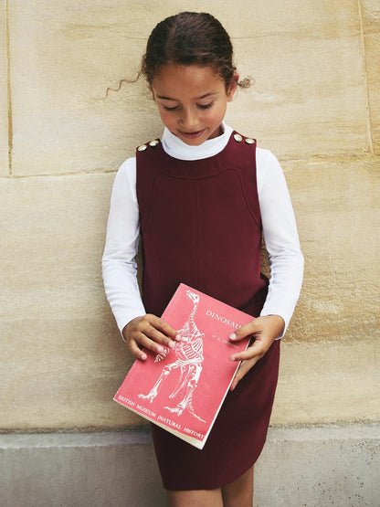 9-13 yrs Button-Detail Sleeveless Shift Dress in Berry Children & Baby | Reiss