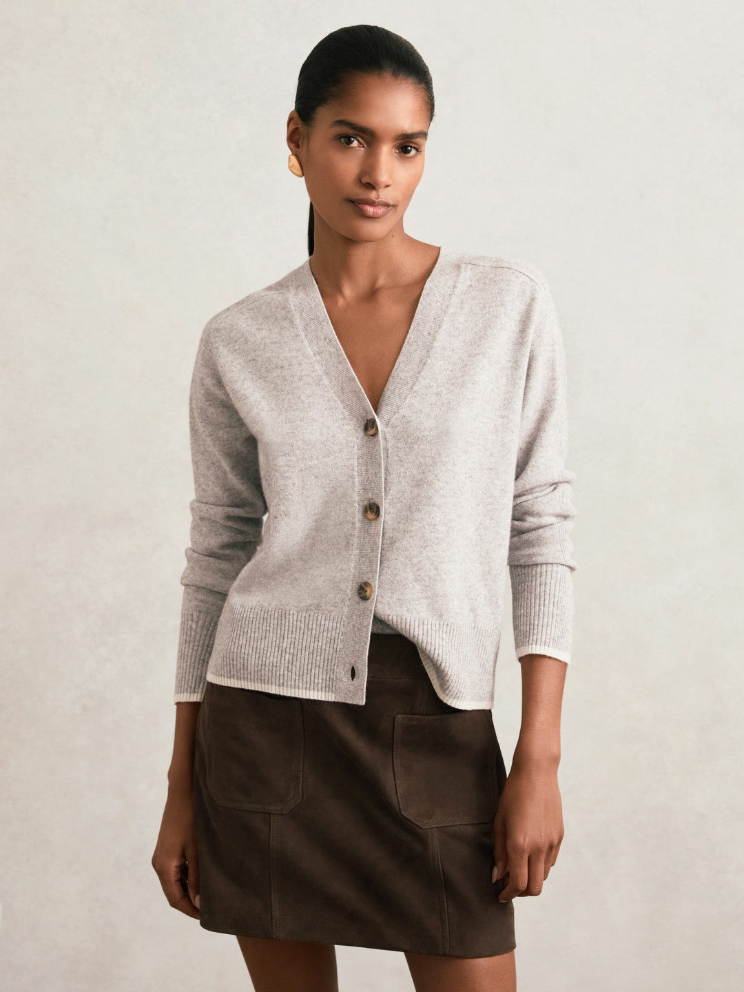 Mini Suede Patch Pocket Skirt in Chocolate Brown Women | Reiss