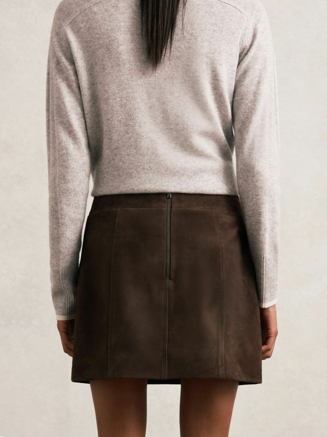 Mini Suede Patch Pocket Skirt in Chocolate Brown Women | Reiss