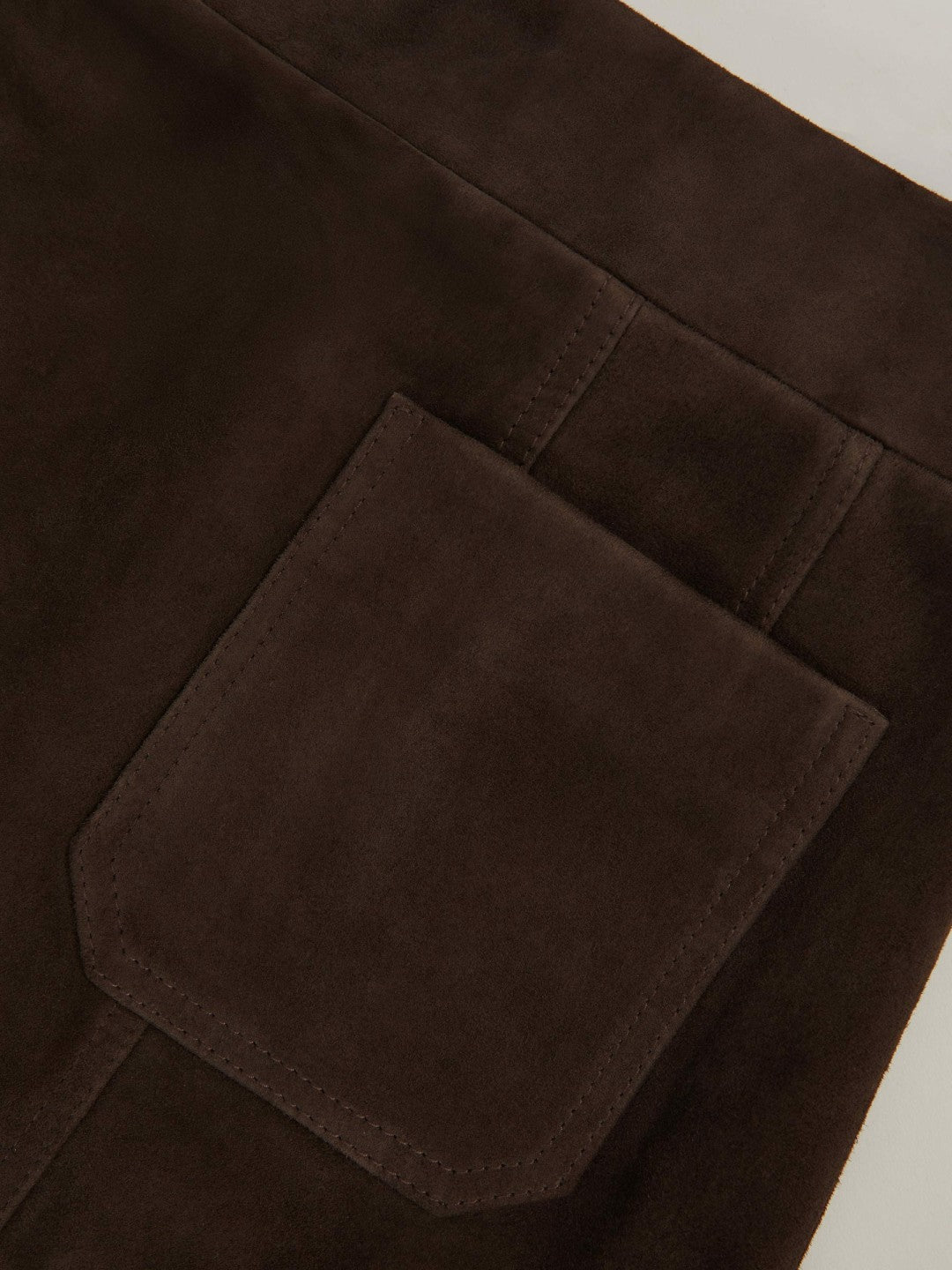 Mini Suede Patch Pocket Skirt in Chocolate Brown Women | Reiss