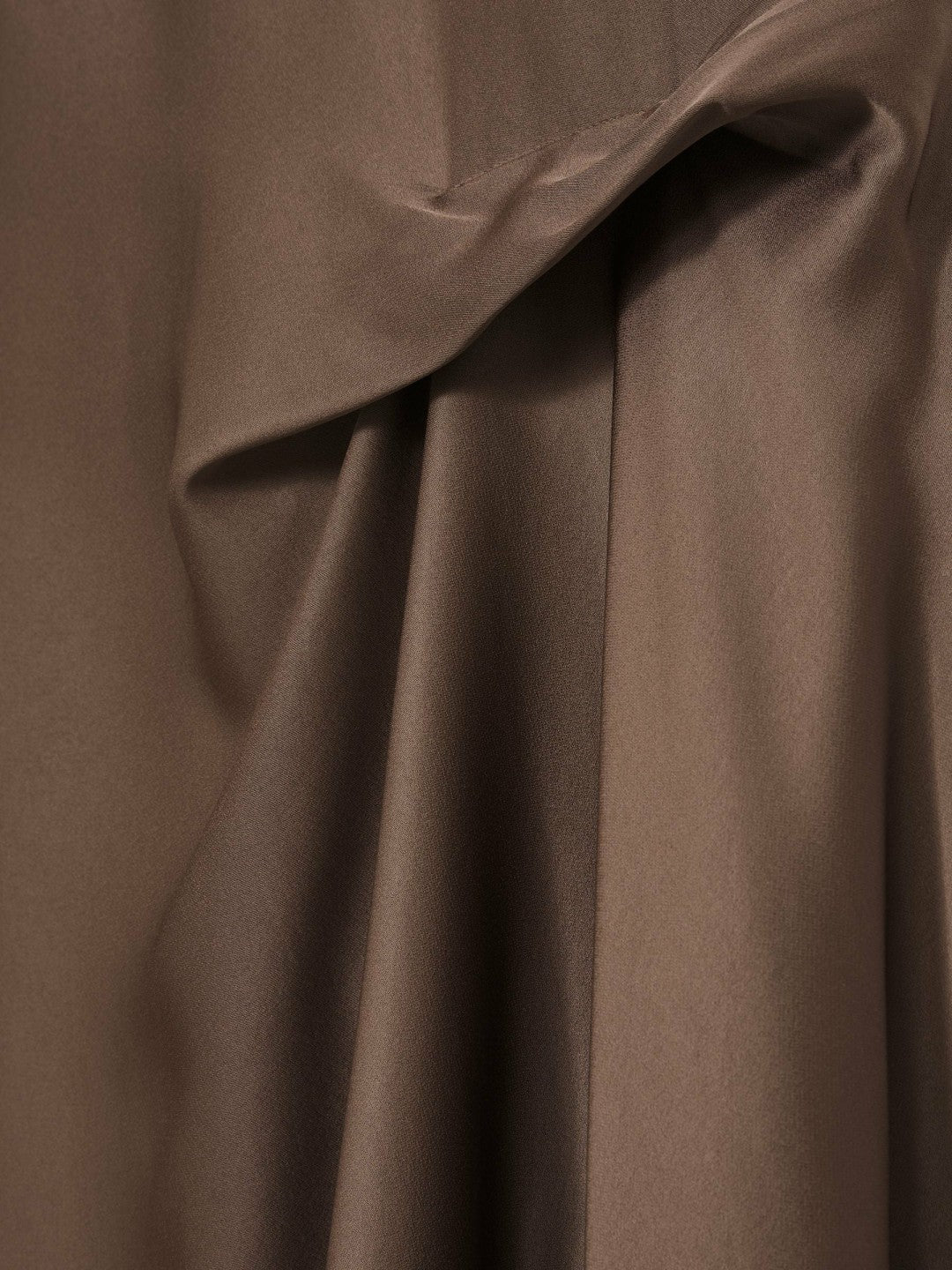 Satin Tuck-Detail Cape Midi Dress in Taupe Brown Women | Reiss