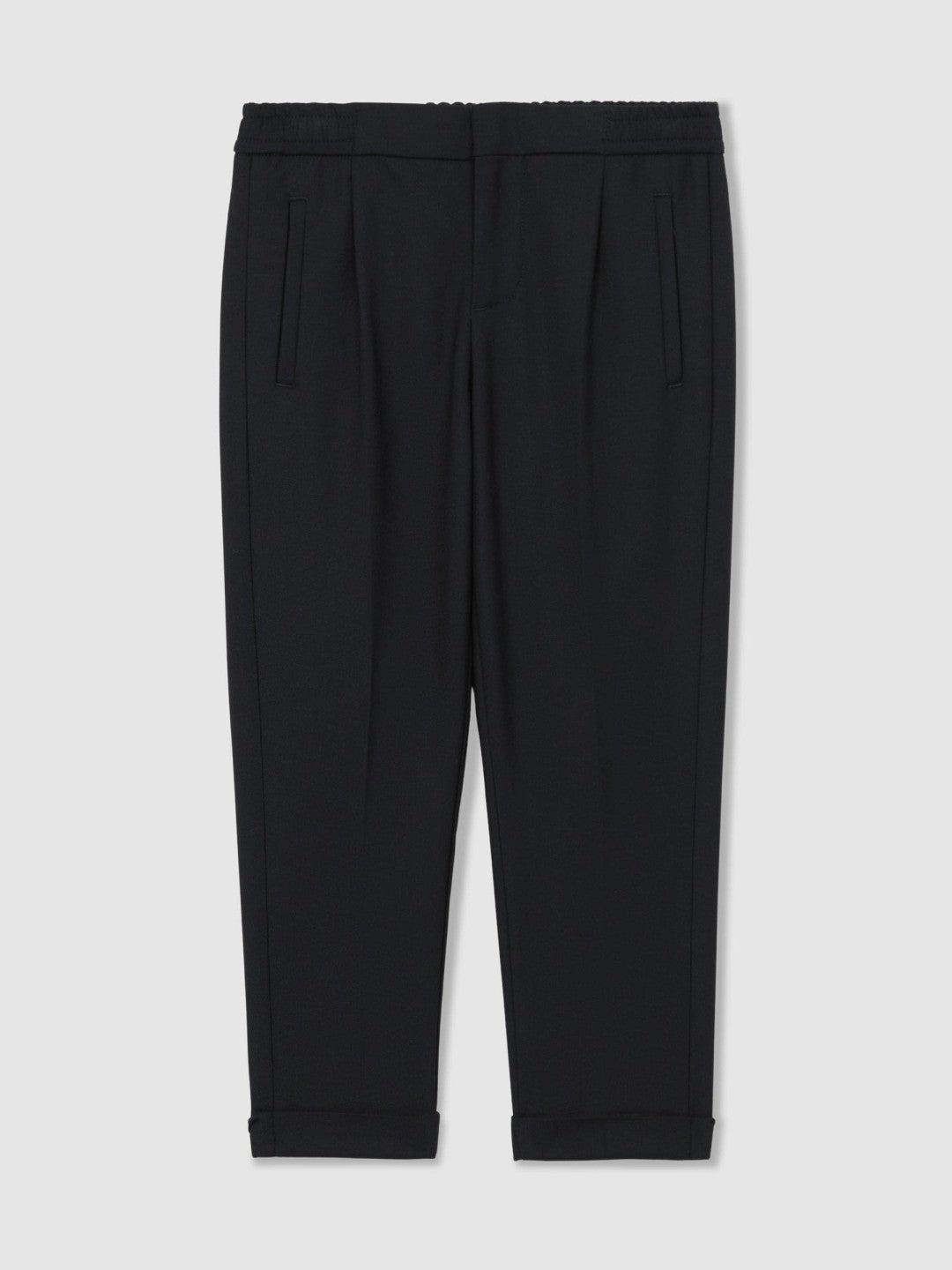 9-13 yrs Relaxed-Fit Pleated Tapered Trousers in Navy Children & Baby | Reiss