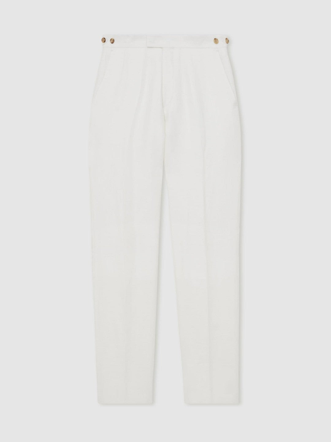 Slim Fit Lyocell Linen Suit Trousers in White Men | Reiss