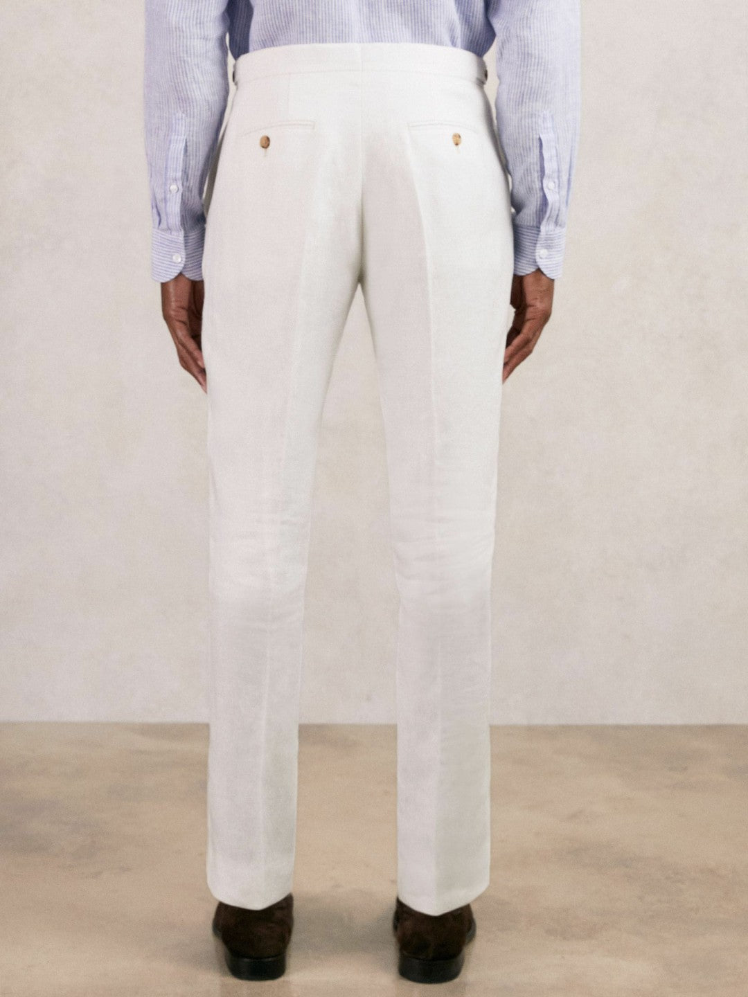 Slim Fit Lyocell Linen Suit Trousers in White Men | Reiss