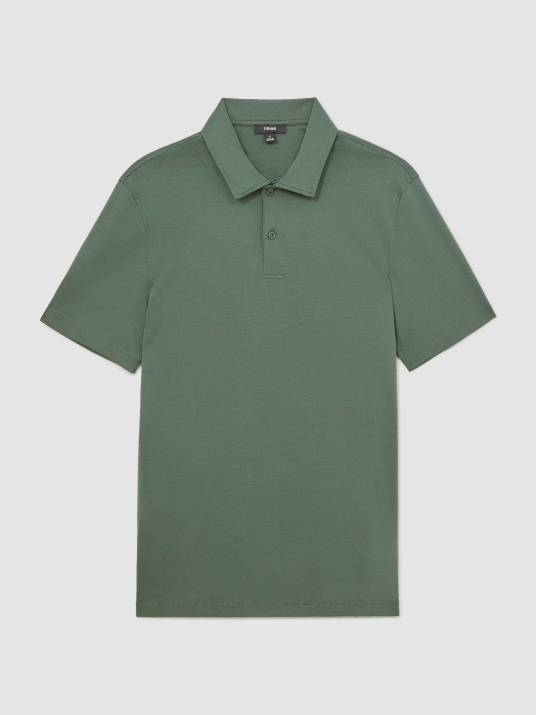 Cotton Short-Sleeve Polo Shirt in Kale Green Men | Reiss