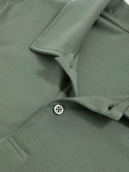 Cotton Short-Sleeve Polo Shirt in Kale Green Men | Reiss