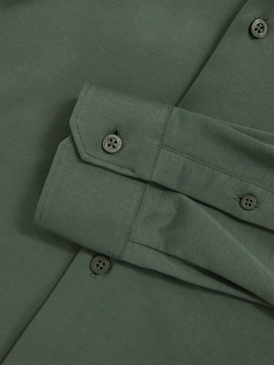 Cotton-Jersey Button-Through Shirt in Kale Green Men | Reiss