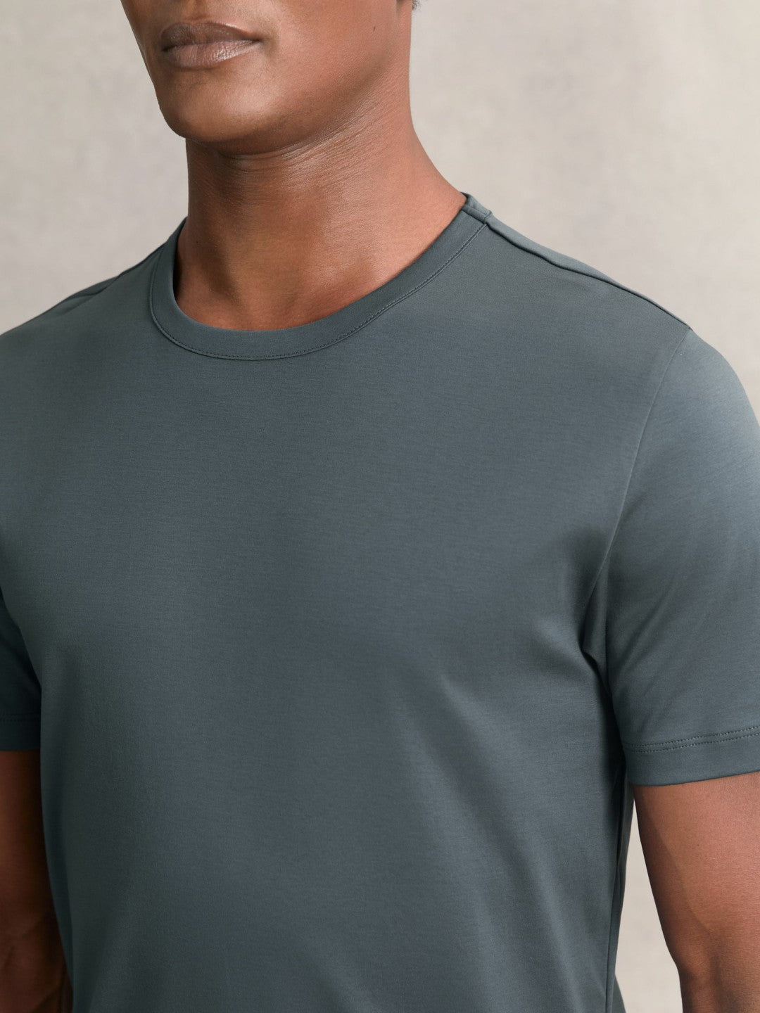 Airwater-Cotton Crew-Neck T-Shirt in Airforce Blue Men | Reiss
