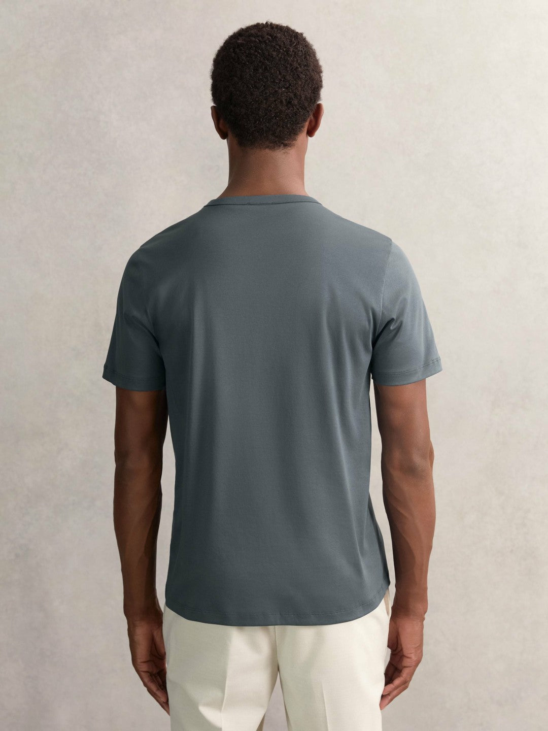 Airwater-Cotton Crew-Neck T-Shirt in Airforce Blue Men | Reiss