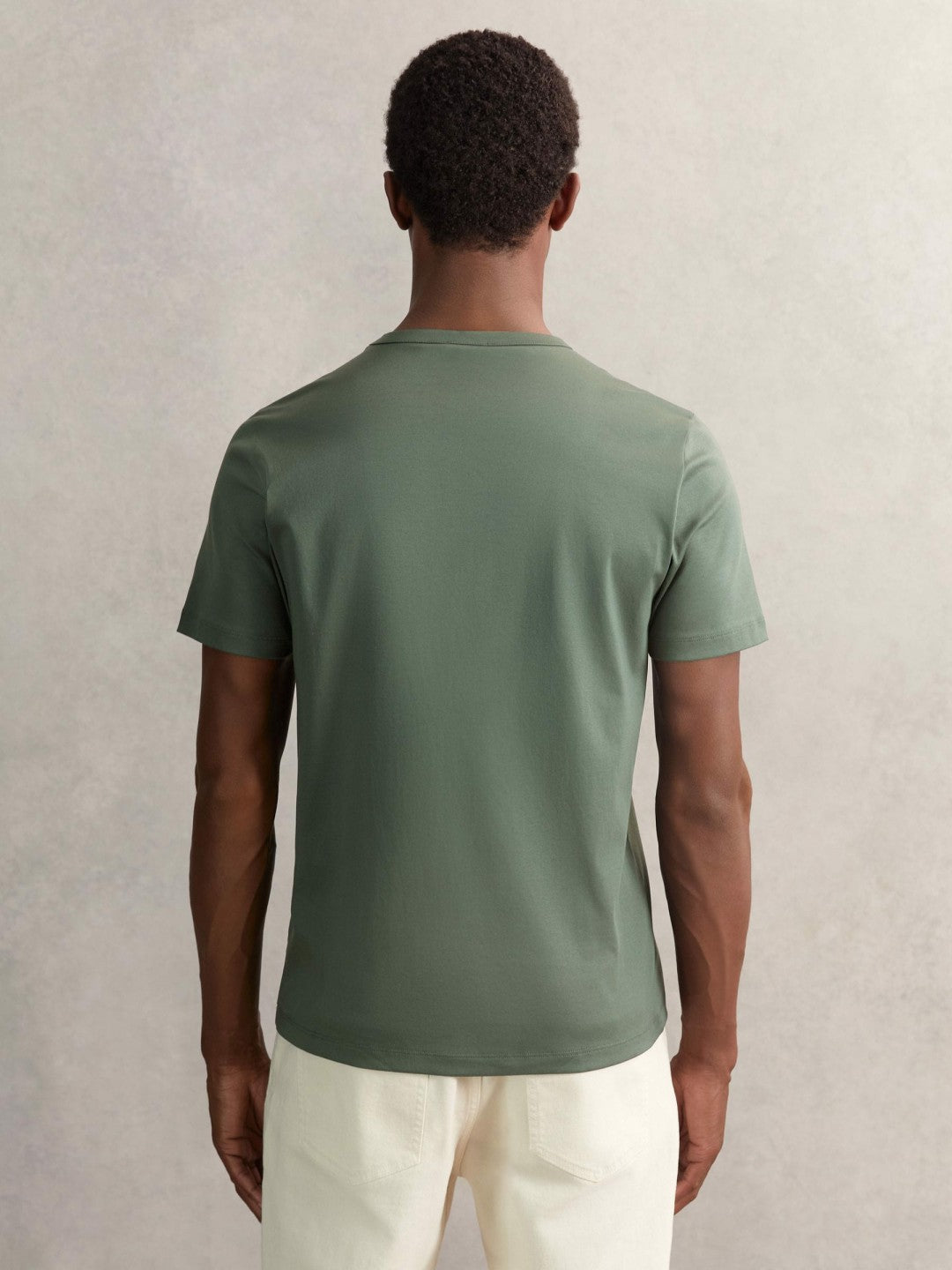 Airwater-Cotton Crew-Neck T-Shirt in Kale Green Men | Reiss