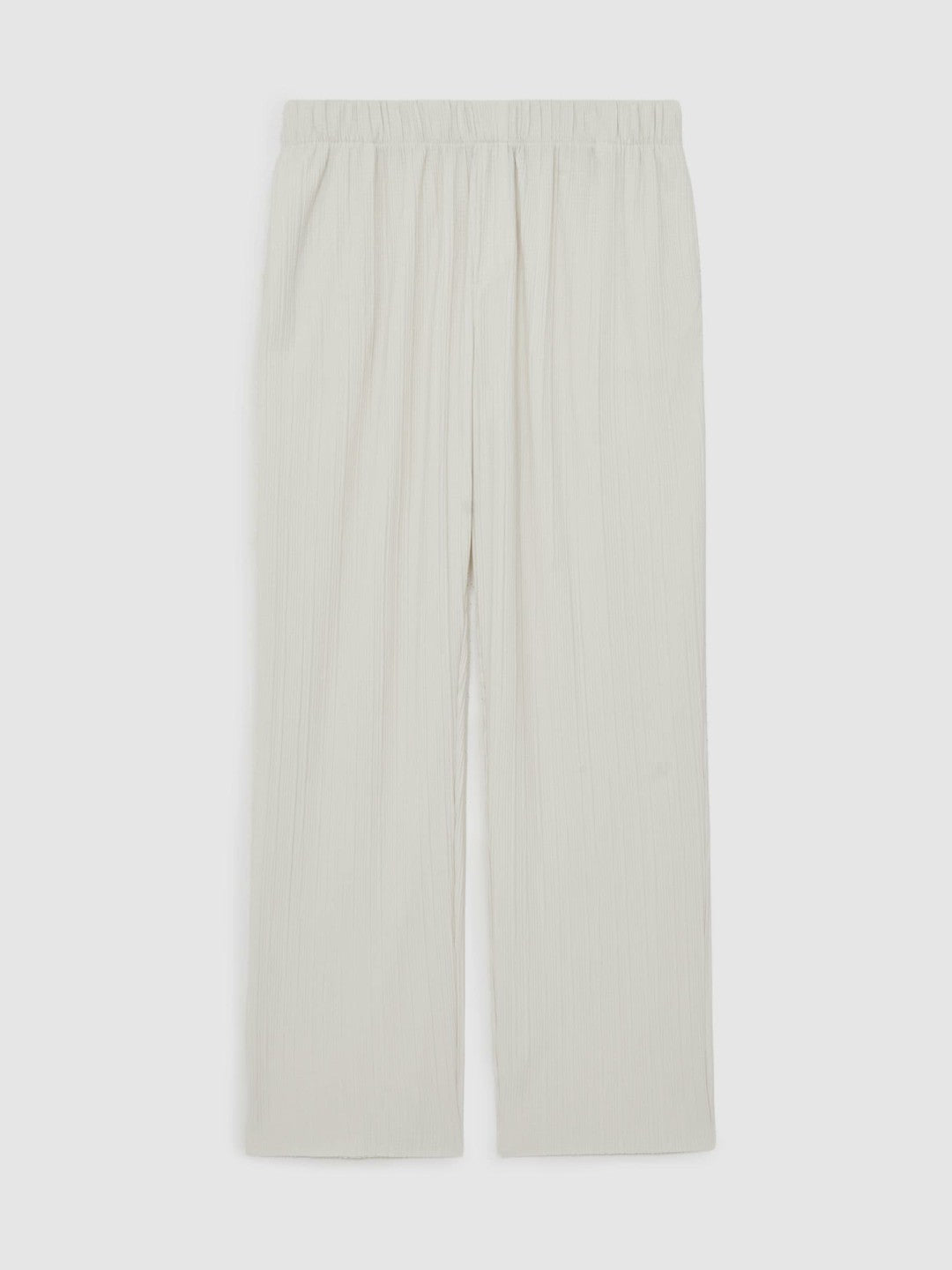 Plissé Wide Leg Trousers in Off White Men | Reiss