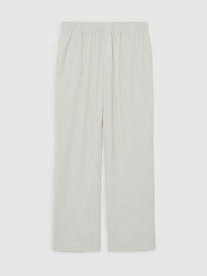 Plissé Wide Leg Trousers in Off White Men | Reiss