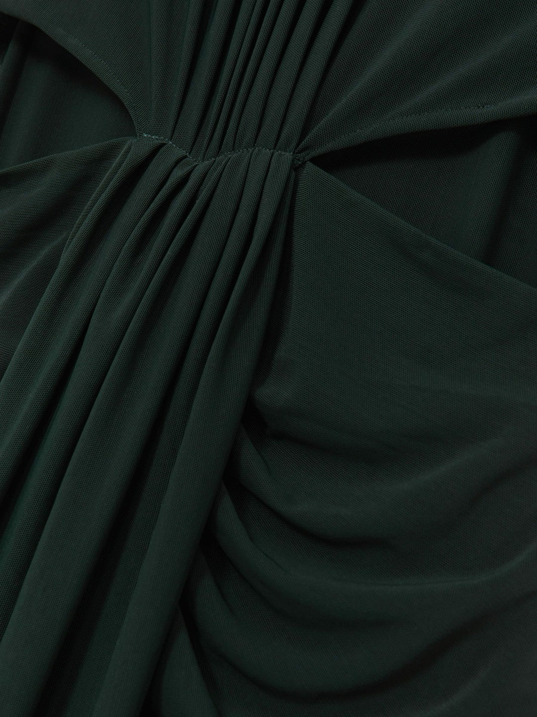 Petite Ruched Long-Sleeve Maxi Dress in Dark Green Women | Reiss