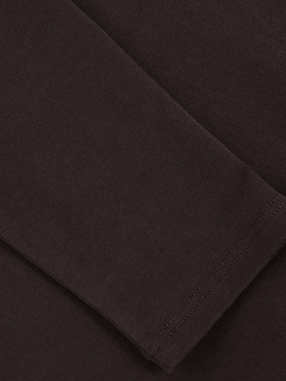 Cotton Crew-Neck Long-Sleeve T-Shirt With Stretch in Plum Purple Women | Reiss