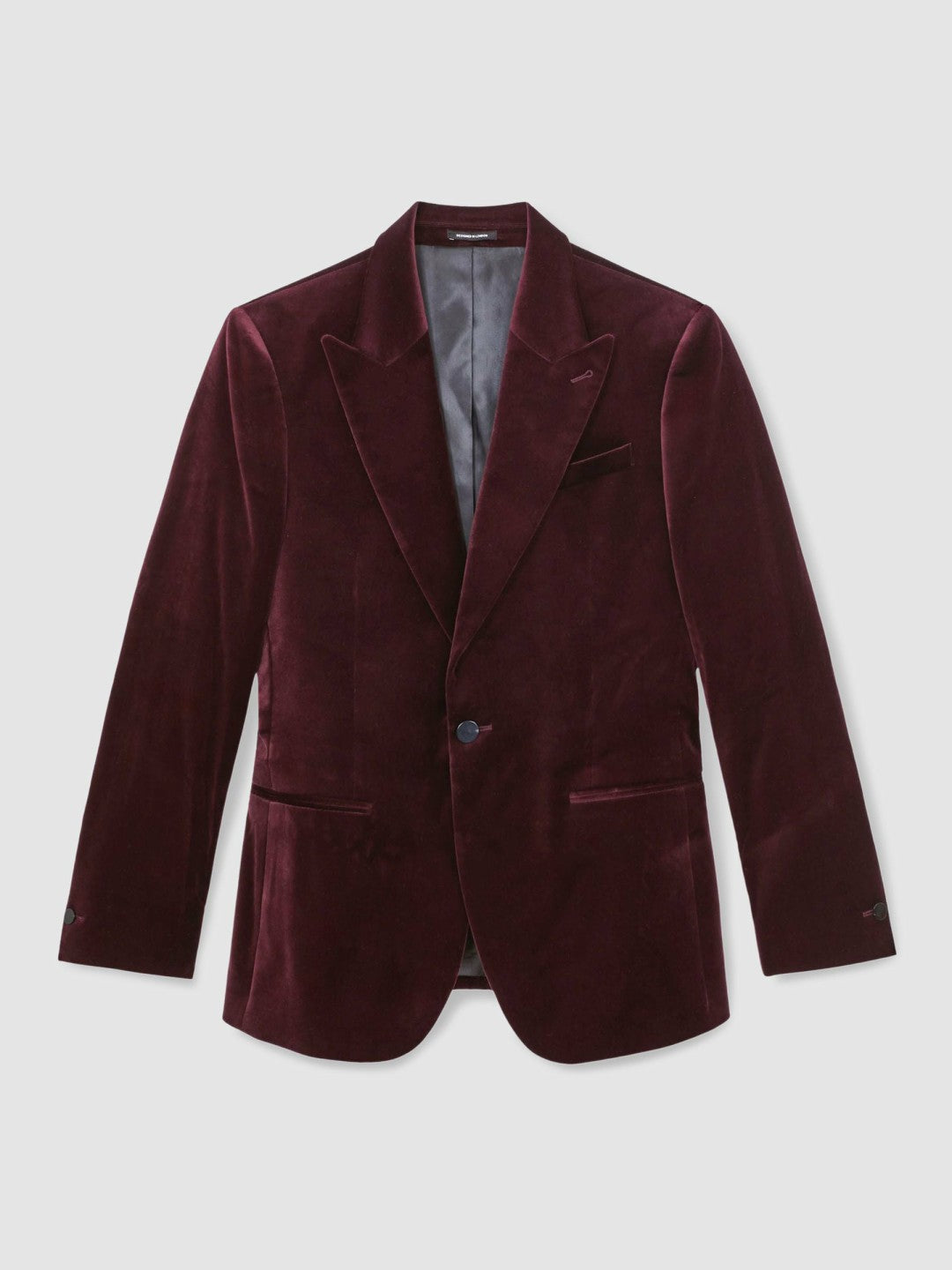 Single-Breasted Velvet Blazer Regular-Fit in Bordeaux Men | Reiss