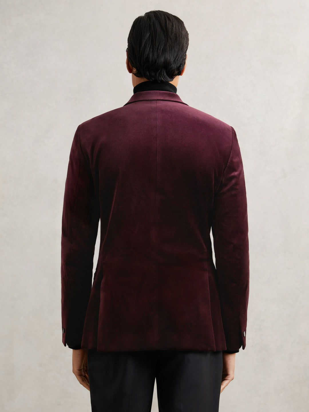 Single-Breasted Velvet Blazer Regular-Fit in Bordeaux Men | Reiss