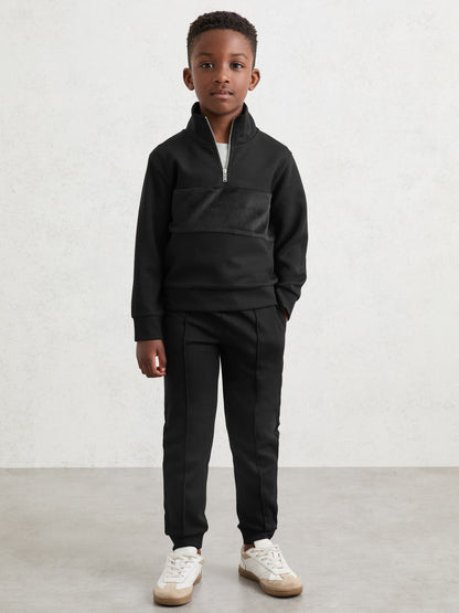 9-13 yrs Interlock Drawstring Joggers in Black Children & Baby | Reiss