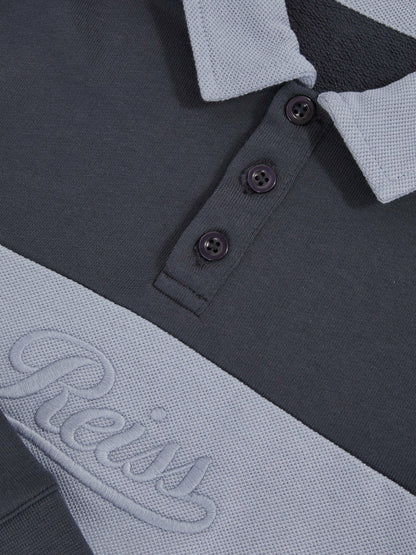 13-14 yrs Cotton Logo-Embroidery Rugby Polo Shirt in Airforce Blue/Navy Blue Children & Baby | Reiss