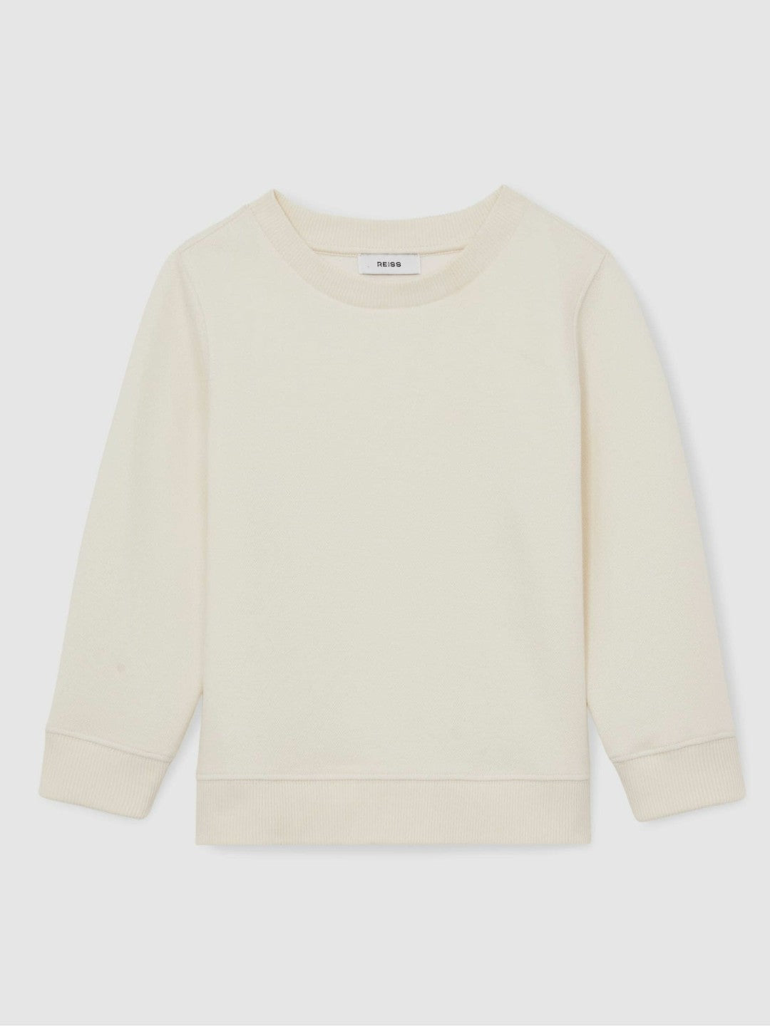 13-14 yrs Cotton-Blend Textured Sweatshirt in Off White Children & Baby | Reiss