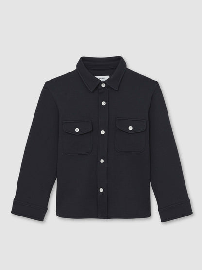 9-13 yrs Waffle-Textured Twin-Pocket Overshirt in Navy Children & Baby | Reiss