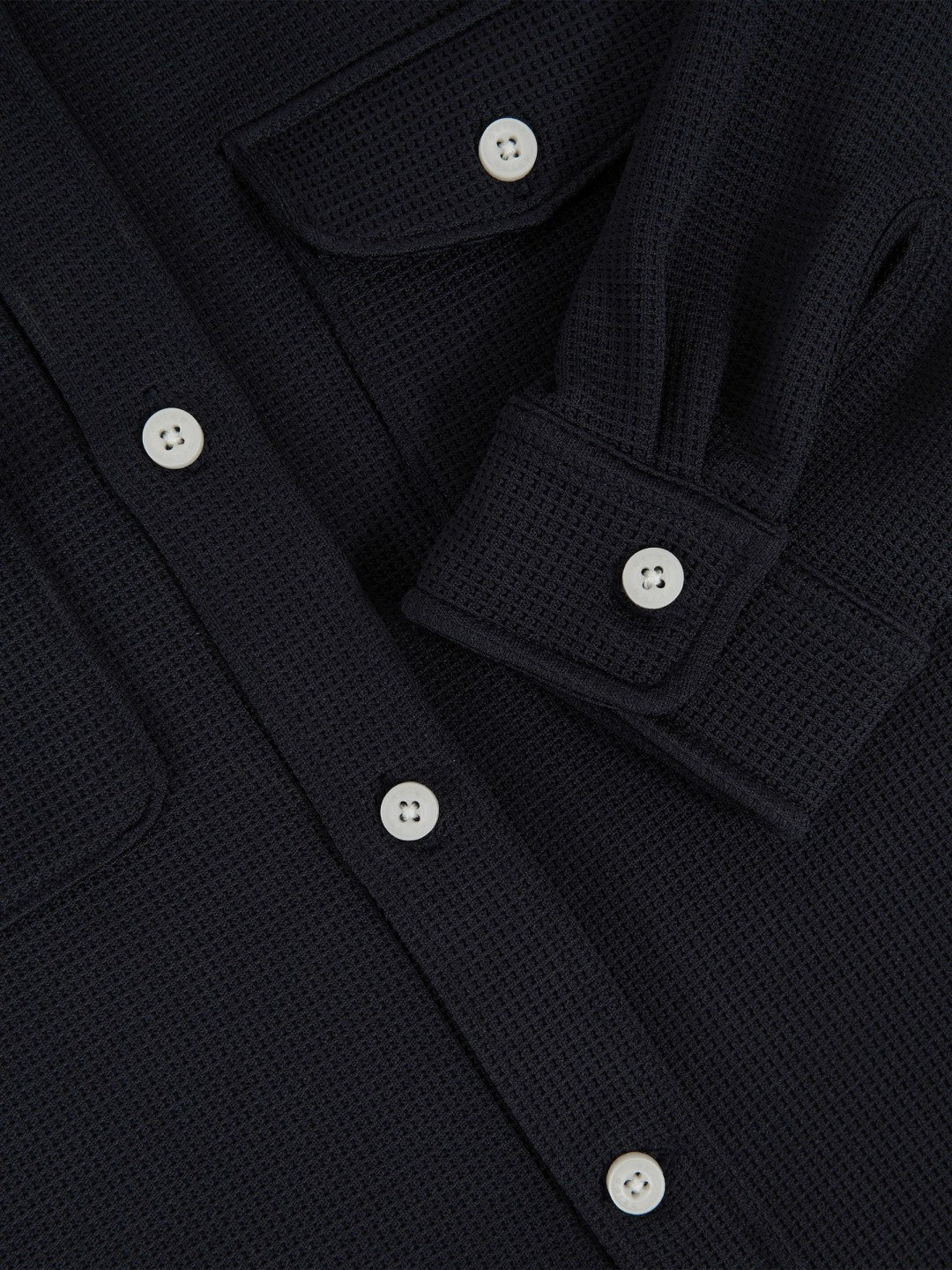 9-13 yrs Waffle-Textured Twin-Pocket Overshirt in Navy Children & Baby | Reiss