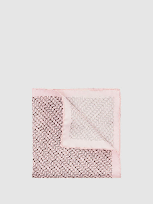 Geo Chain Detail Pocket Square in Soft Pink Men | Reiss