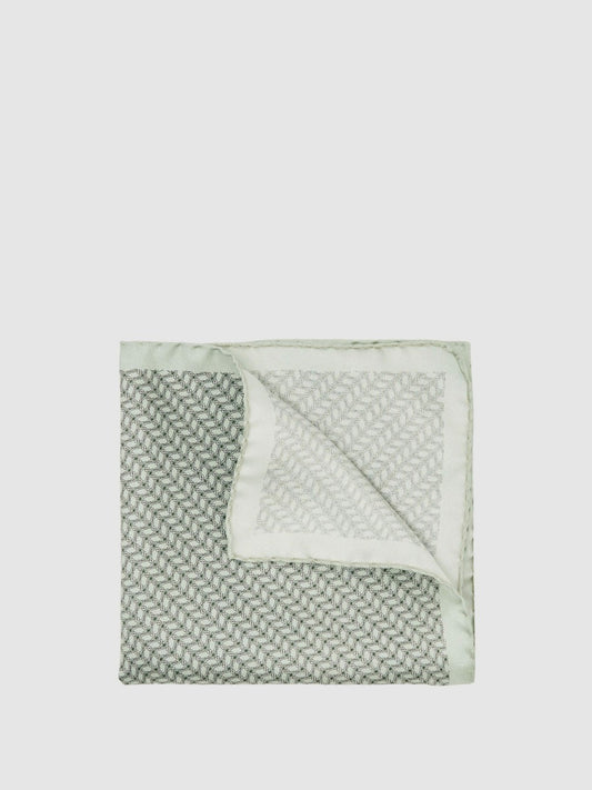 Geo Chain Detail Pocket Square in Sage Men | Reiss