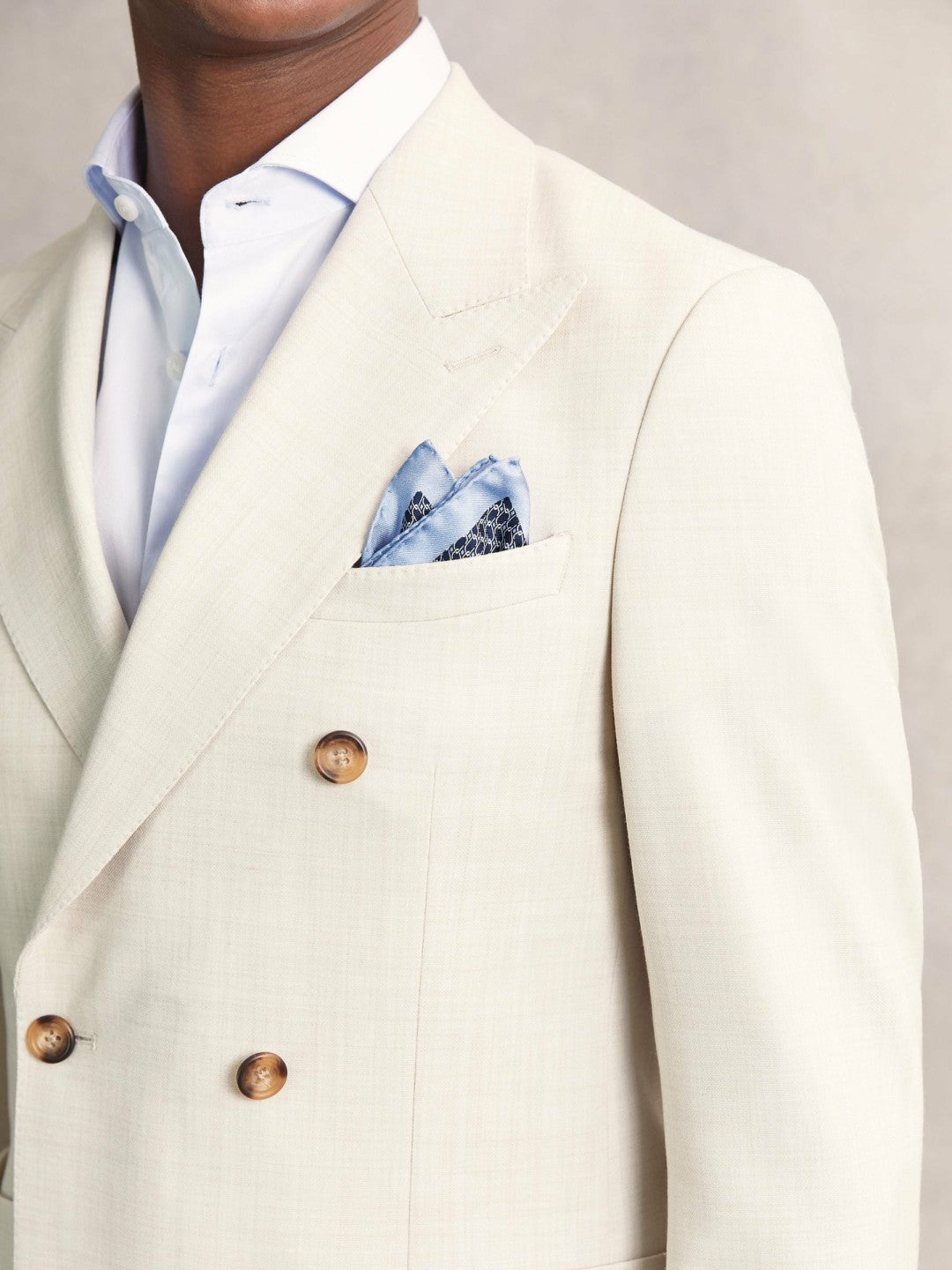 Geo Chain Detail Pocket Square in Navy Men | Reiss