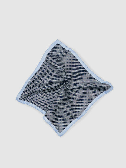 Geo Chain Detail Pocket Square in Navy Men | Reiss