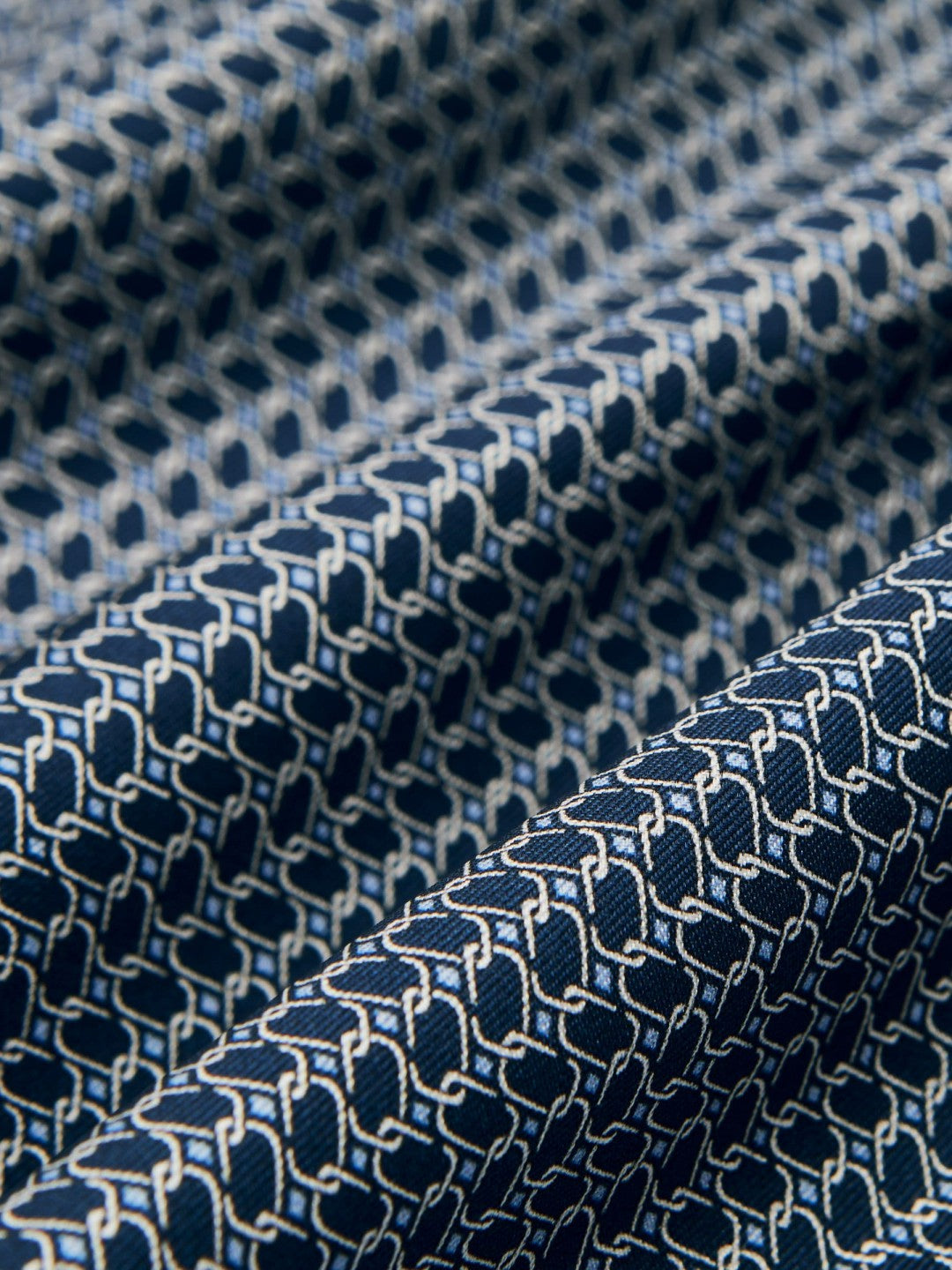 Geo Chain Detail Pocket Square in Navy Men | Reiss