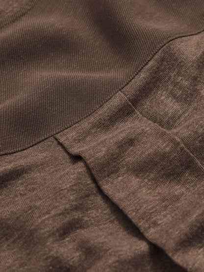 Linen V-Neck T-Shirt in Brown Women | Reiss