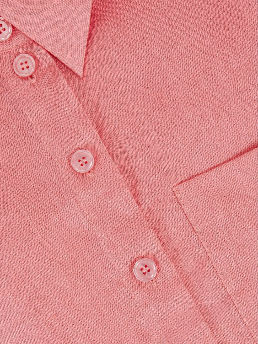 Oversize Linen Cropped Shirt in Pink Women | Reiss