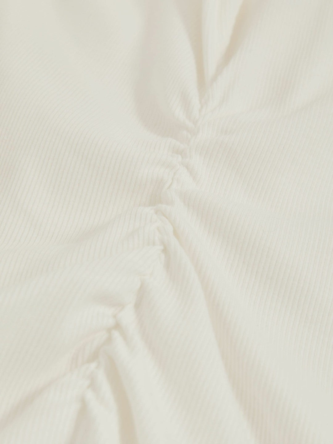 Stretch-Cotton Ruched Ribbed T-Shirt in White Women | Reiss
