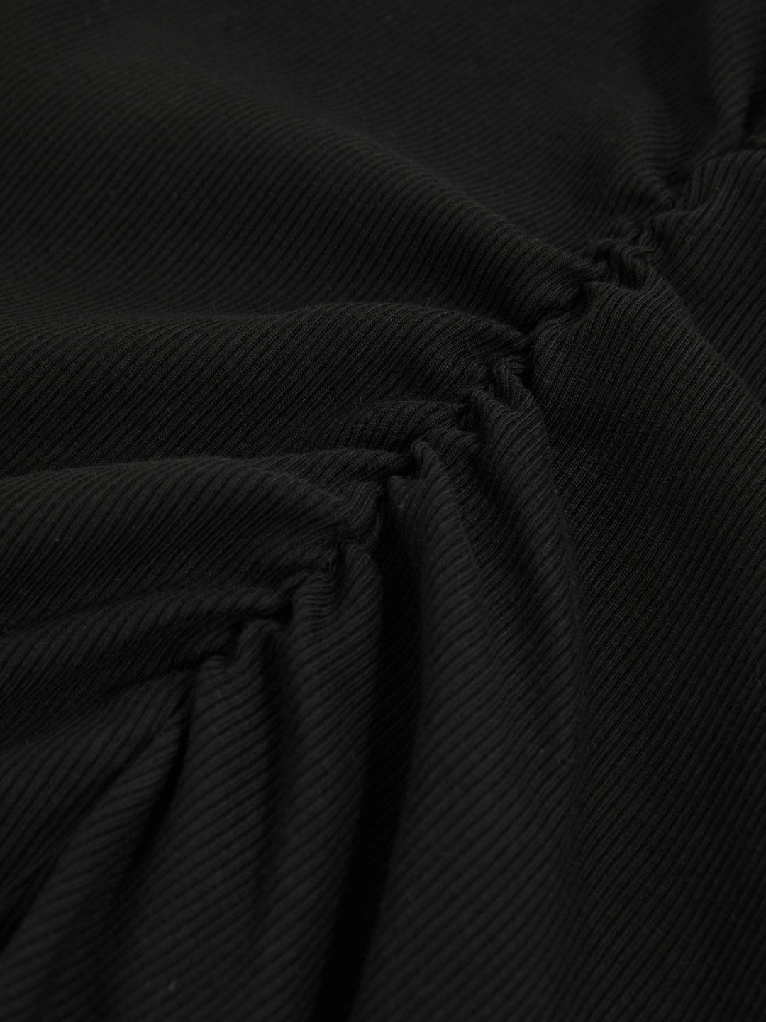 Stretch-Cotton Ruched Ribbed T-Shirt in Black Women | Reiss