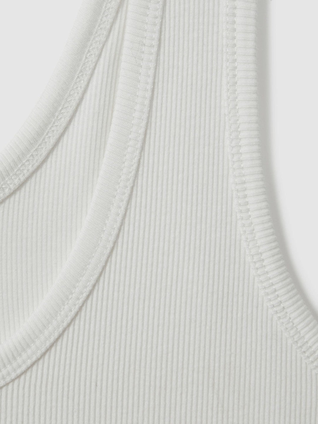 Stretch-Cotton Ribbed Vest in White Women | Reiss
