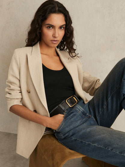 Stretch-Cotton Ribbed Vest in Black Women | Reiss