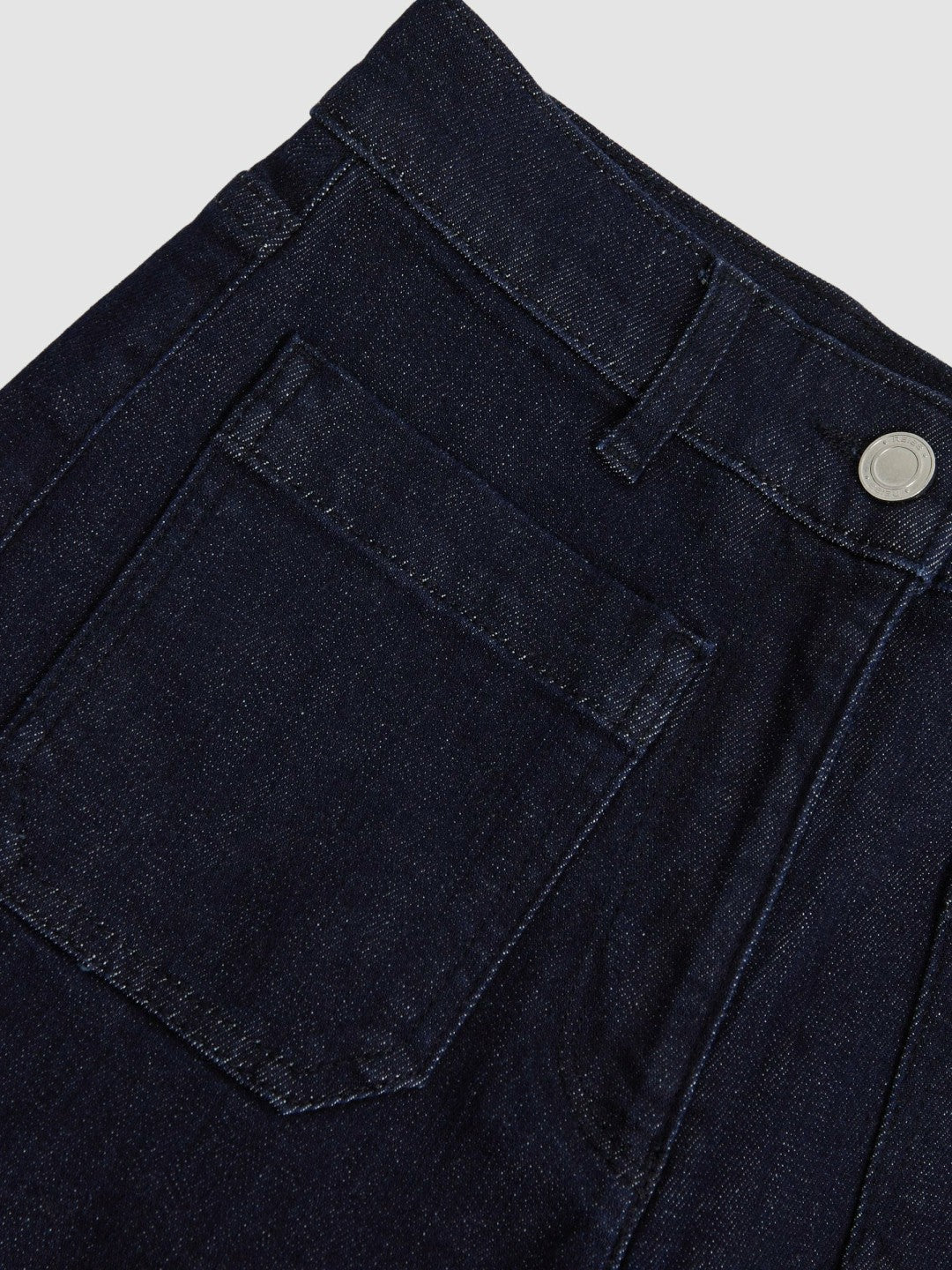Petite Patch Pocket Wide Leg Jeans in Dark Blue Women | Reiss