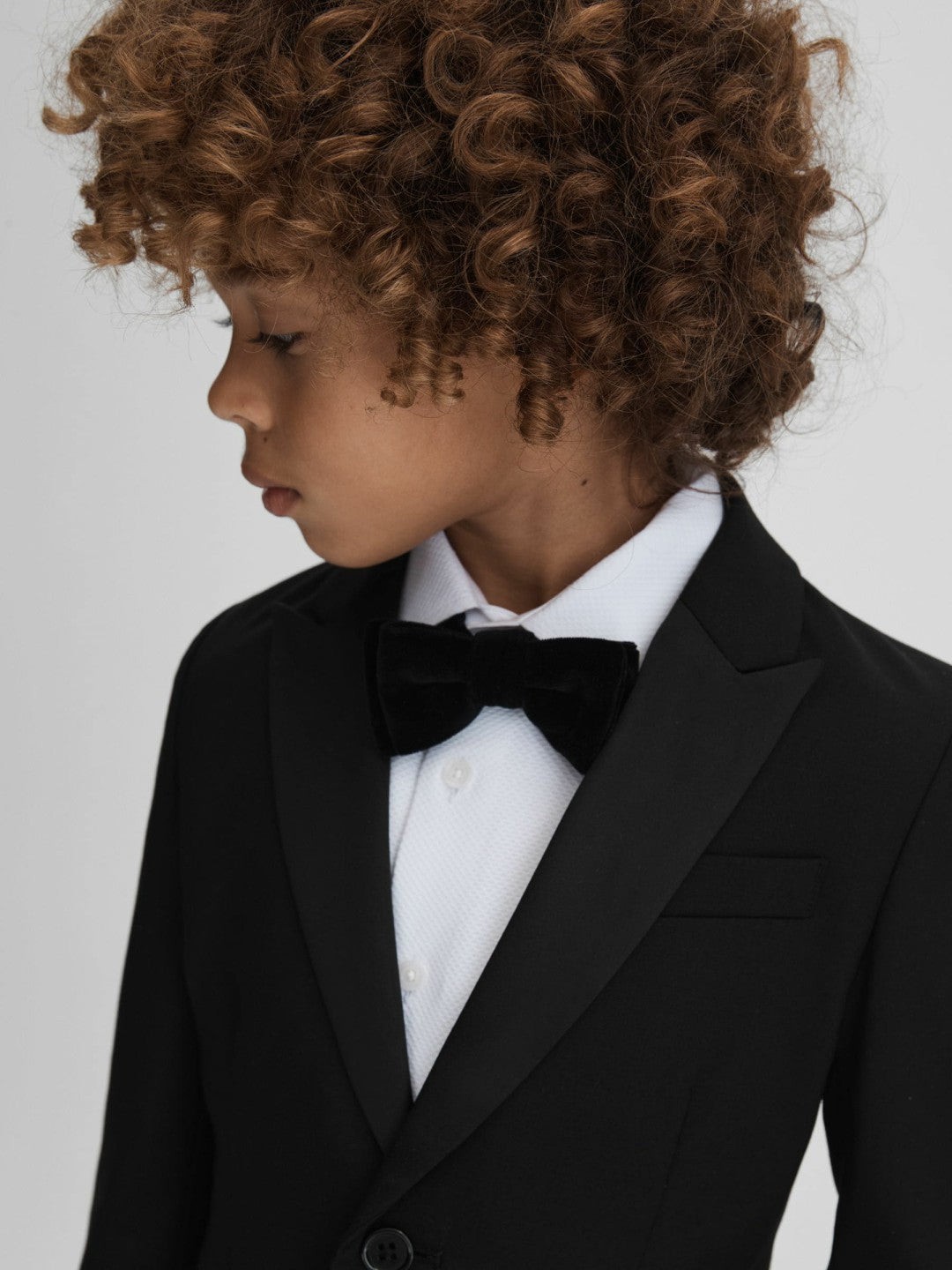 3-9 yrs Tuxedo Satin Single Breasted Blazer in Black Children & Baby | Reiss