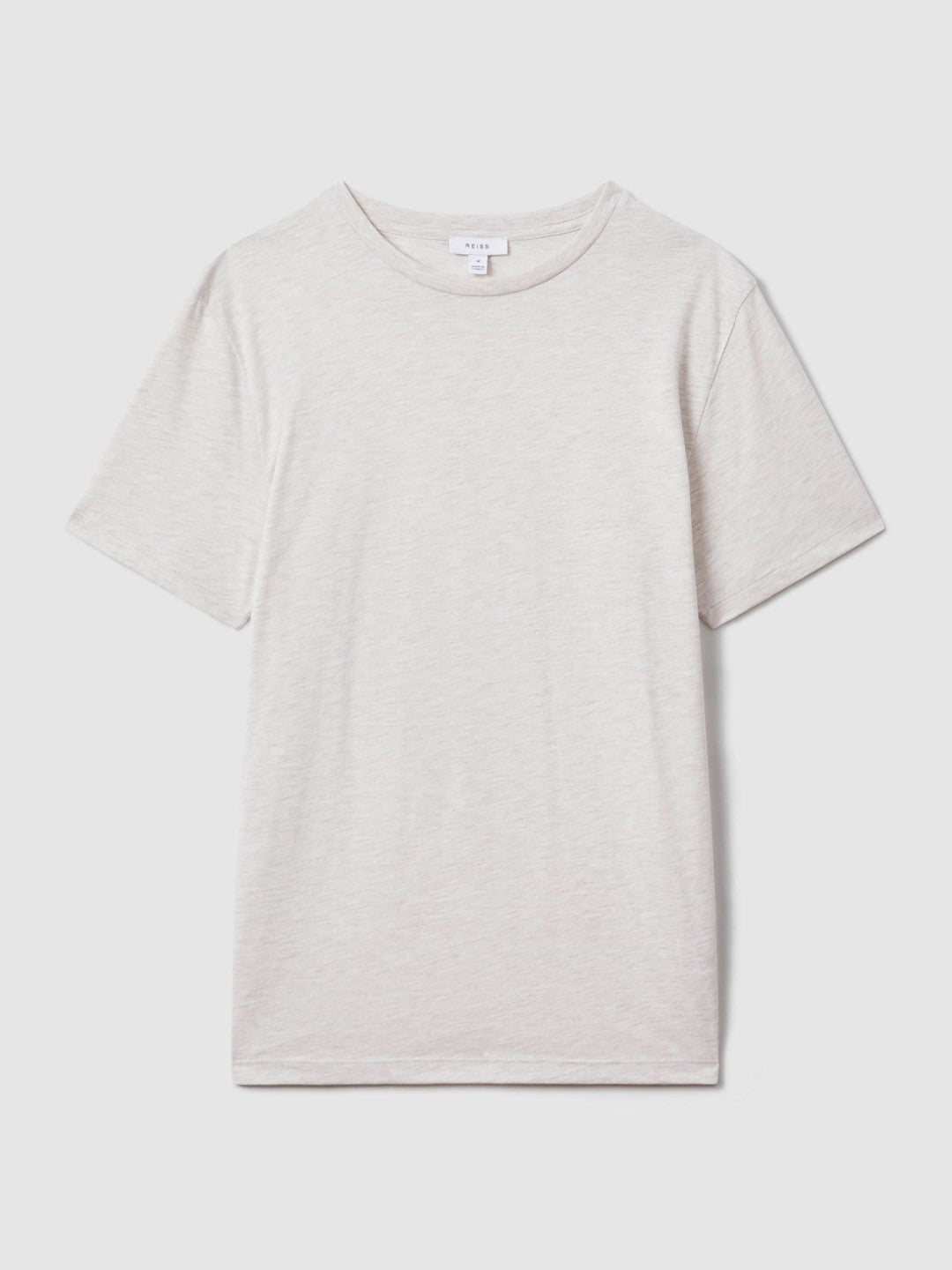 Cotton Crew Neck T-Shirt in Wheat Melange Men | Reiss