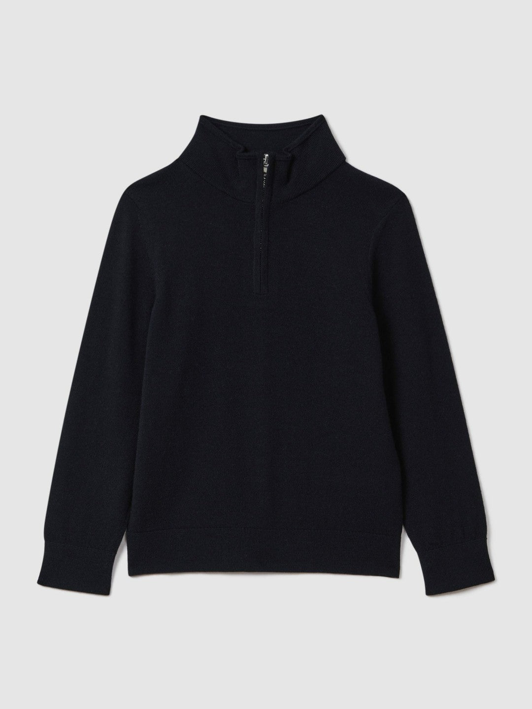 3-9 yrs Wool Half-Zip Funnel Neck Jumper in Navy Children & Baby | Reiss