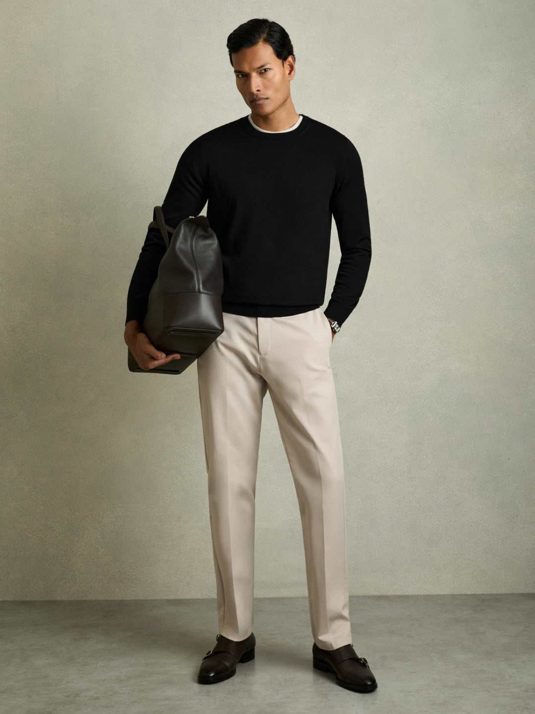 Pack of Two Merino Wool Jumpers in Black Men | Reiss