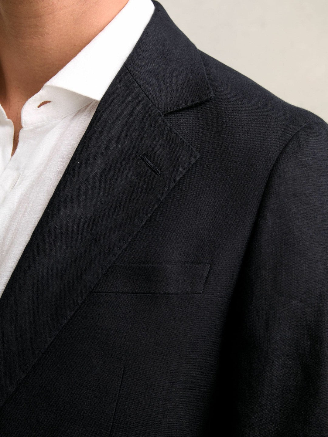 Slim-Fit Single Breasted Linen Blazer in Navy Men | Reiss