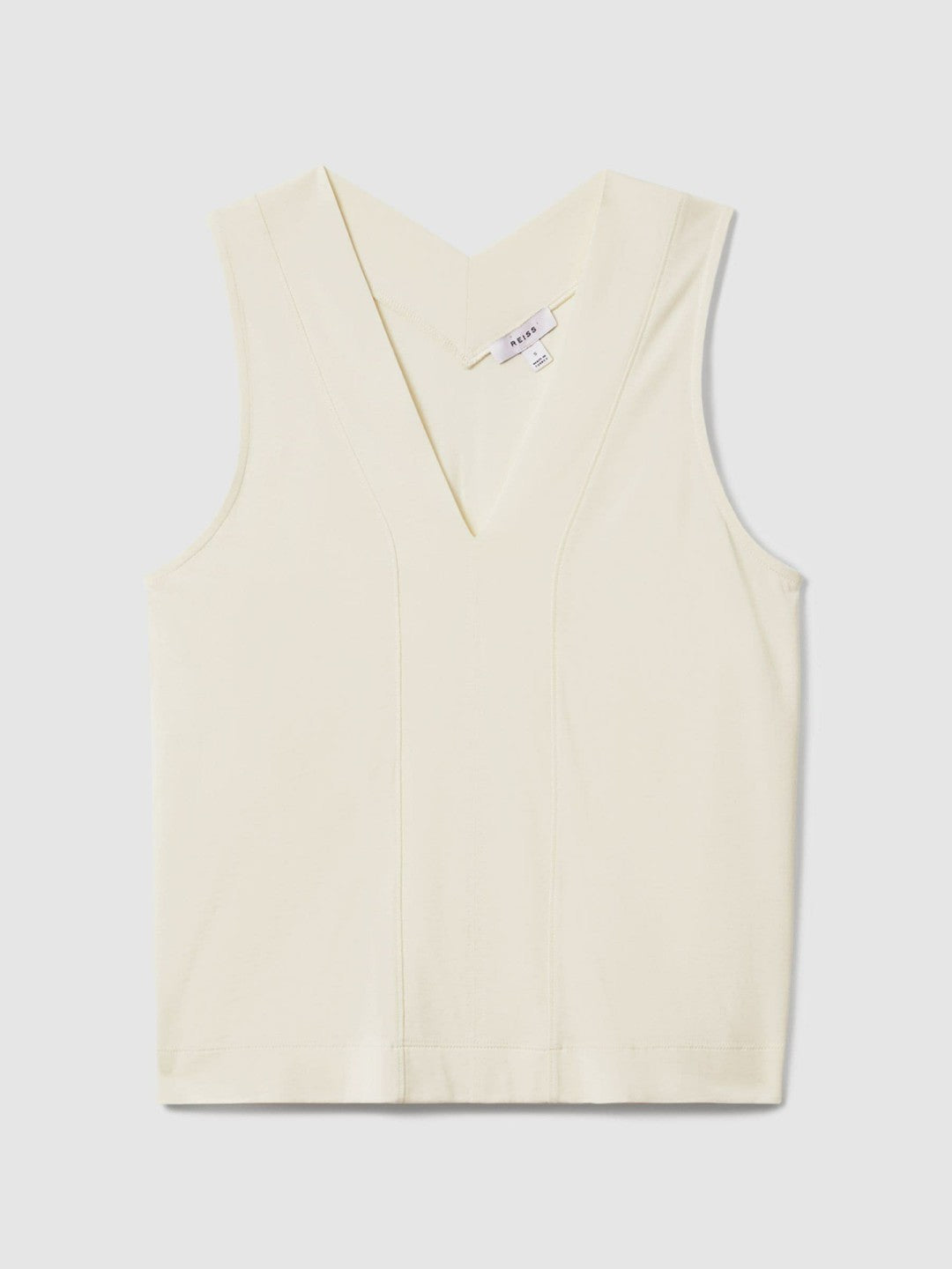 V-Neck Shell Top in Ivory Women | Reiss