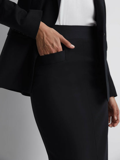 Tailored Pencil Skirt in Navy Women | Reiss