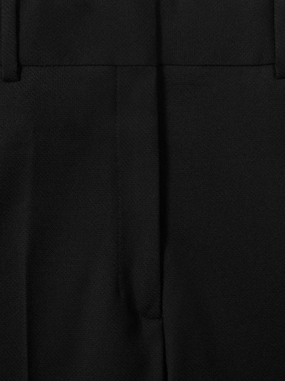 Wool-Blend Tailored Flared Suit Trousers in Black Women | Reiss