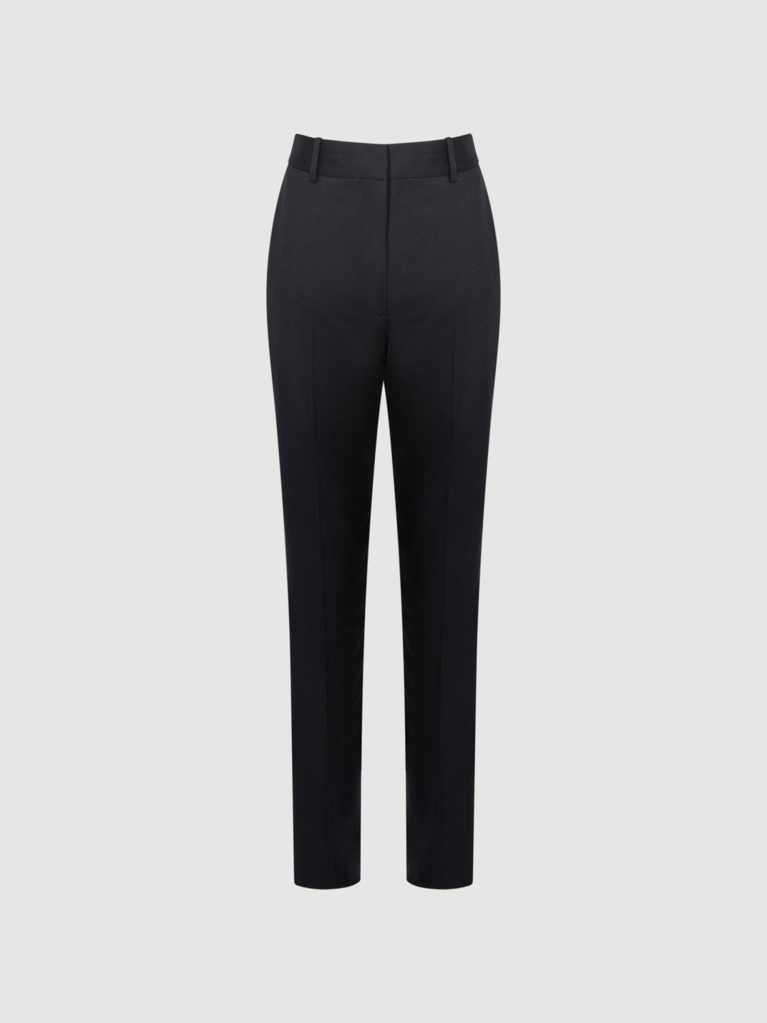 Wool Blend Tapered Suit Trousers in Navy Women | Reiss