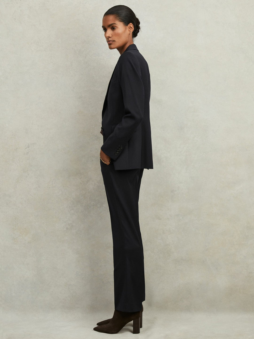 Petite Single Breasted Suit Blazer in Navy Women | Reiss